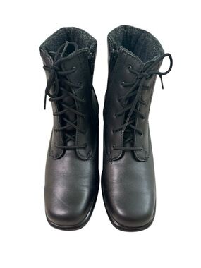 Toe Warmers Winter Boots Womens Size 9 Black Leather Ankle Lace Up Zip Canada